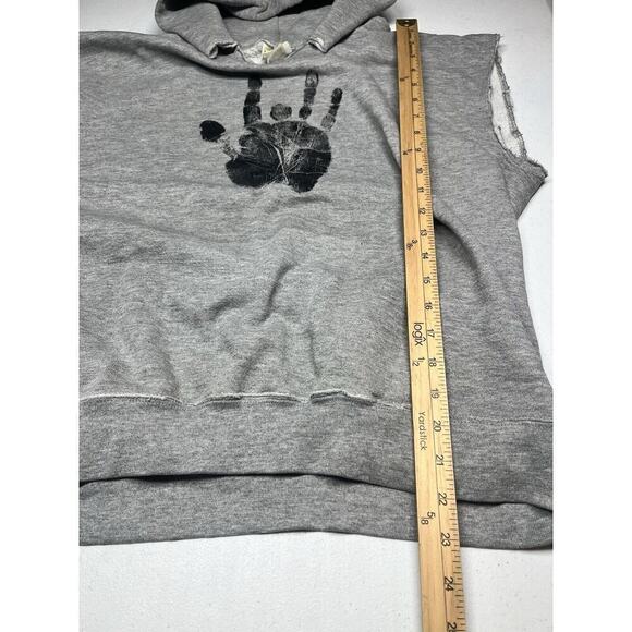 Jerry Garcia Handprint Lee Cut Off Hoodie Sweatshirt Size large - Picture 5 of 7